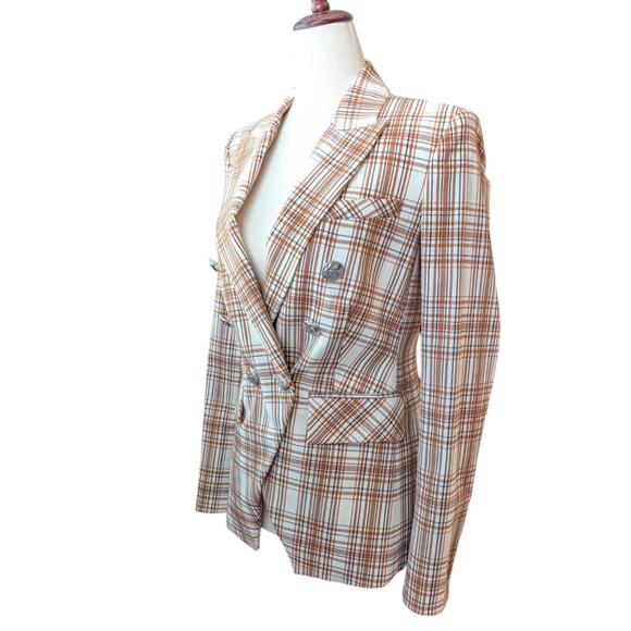 NEW NWT Veronica Beard 0 Miller COTTON plaid Dickey jacket blazer - Picture 6 of 15